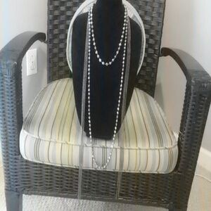 Gray Monotone multi tier Bead & Chain‎ Statement necklace